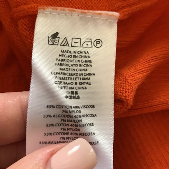Michael Kors orange Vneck sweater - Picture 8 of 9